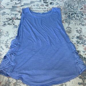 Lululemon bluish tank top with cute woven sides